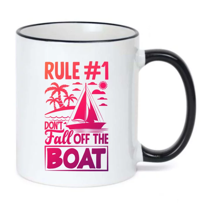 Rule 1 Dont Fall Off The Boat Sea Sailor Maritime Gift Black Color Changing Mug