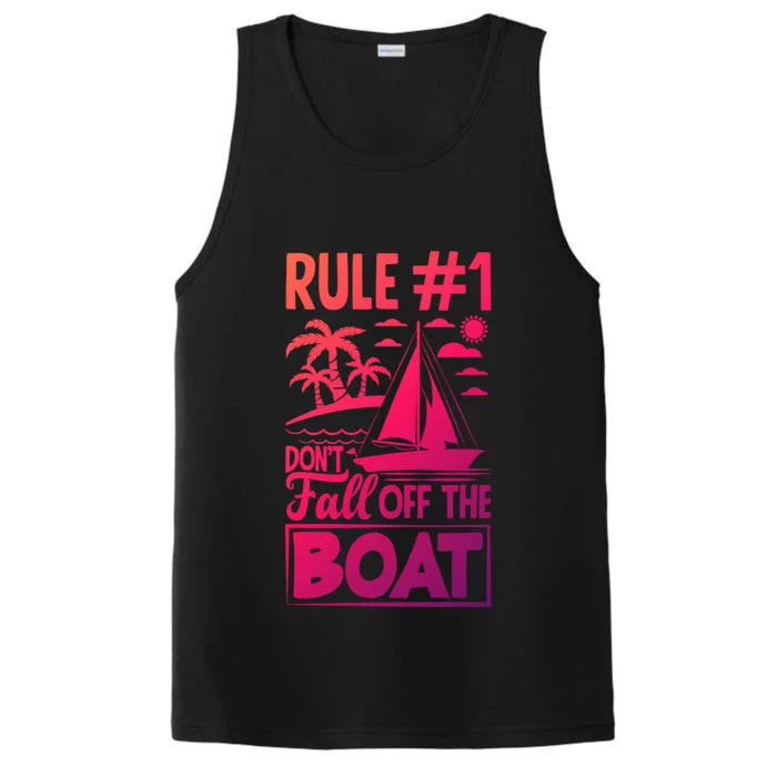 Rule 1 Dont Fall Off The Boat Sea Sailor Maritime Gift Performance Tank