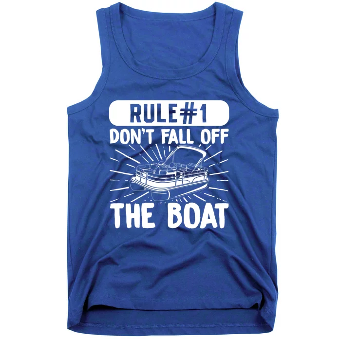 Rule 1 Don’T Fall Off The Boat Boating Sailing Boat Owner Gift Tank Top