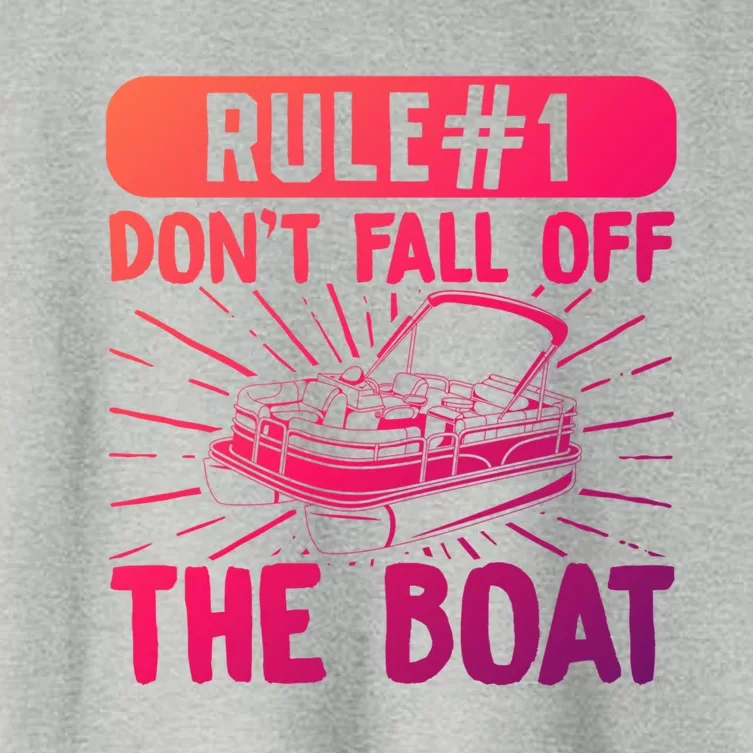 Rule 1 Don’T Fall Off The Boat Boating Sailing Boat Owner Gift Women's Crop Top Tee