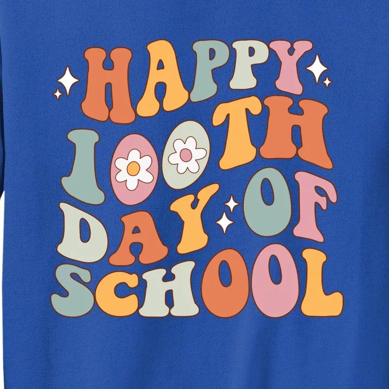 Retro 100th Day Of School Teachers Cute Happy 100 Days Gift Sweatshirt