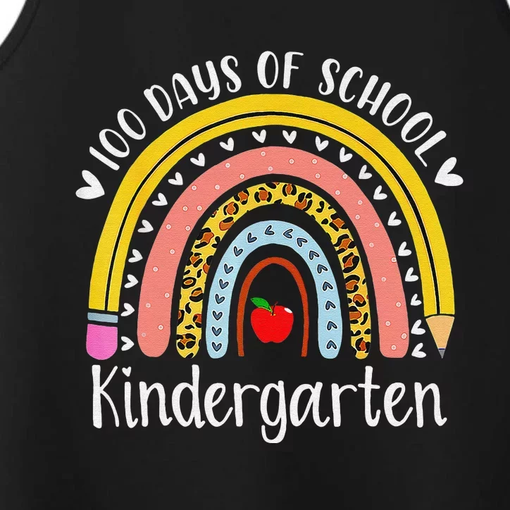 Rainbow 100 Days Of Kindergarten School Teacher Smarter Performance Tank