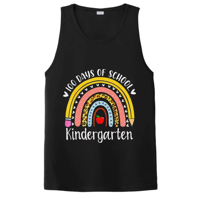 Rainbow 100 Days Of Kindergarten School Teacher Smarter Performance Tank