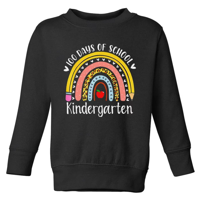 Rainbow 100 Days Of Kindergarten School Teacher Smarter Toddler Sweatshirt