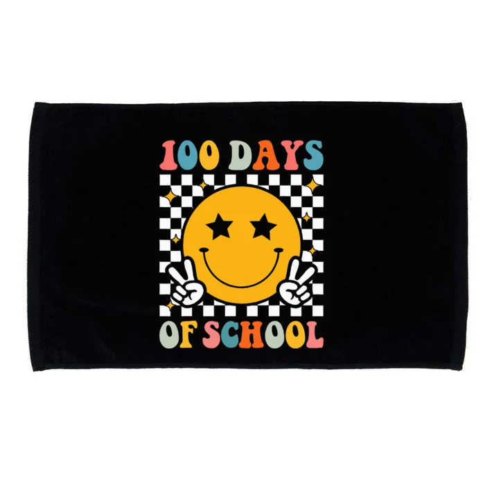 Retro 100 Days Of School Smile Face 100th Day Microfiber Hand Towel