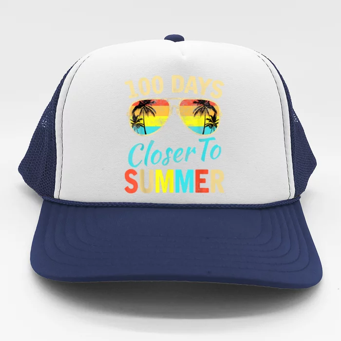 Retro 100 Days Closer To Summer 100 Days Smarter Teachers Trucker Hat