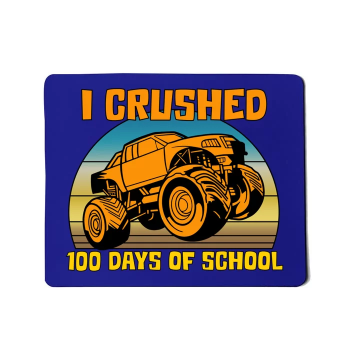 Retro 100 Days Of School Boys Monster Truck Gift Mousepad