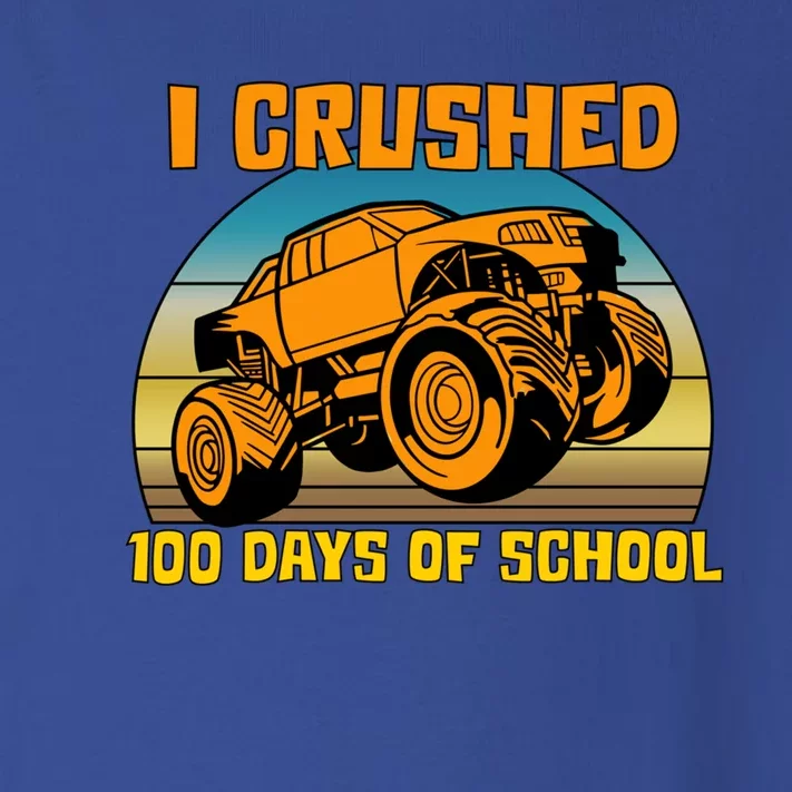 Retro 100 Days Of School Boys Monster Truck Gift Toddler Long Sleeve Shirt