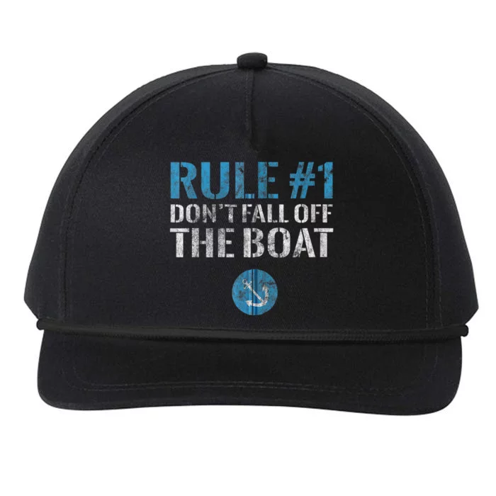 Rule 1 Don't Fall Off The Boat Vintage Funny Boating Snapback Five-Panel Rope Hat