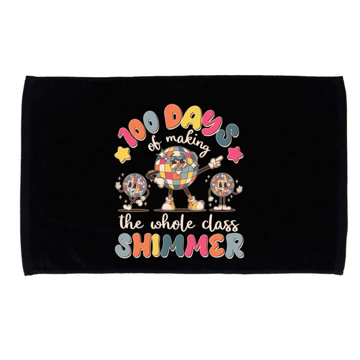 Retro 100 Days Of Making The Whole Class Shimmer Disco Ball Microfiber Hand Towel