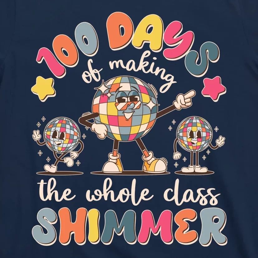 Retro 100 Days Of Making The Whole Class Shimmer Disco Ball T-Shirt