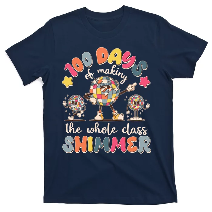 Retro 100 Days Of Making The Whole Class Shimmer Disco Ball T-Shirt