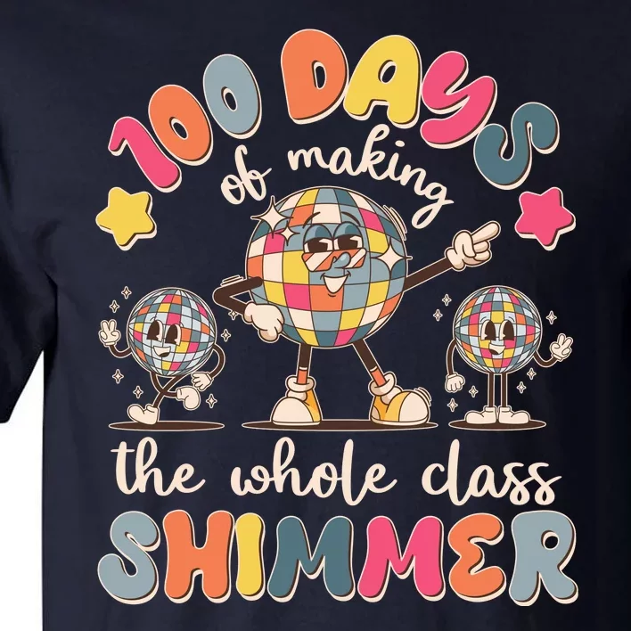 Retro 100 Days Of Making The Whole Class Shimmer Disco Ball Tall T-Shirt