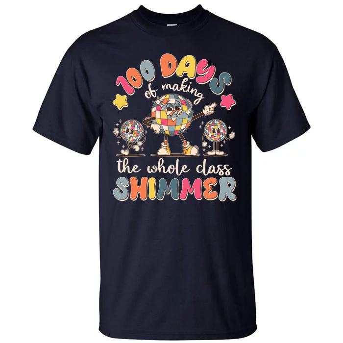 Retro 100 Days Of Making The Whole Class Shimmer Disco Ball Tall T-Shirt