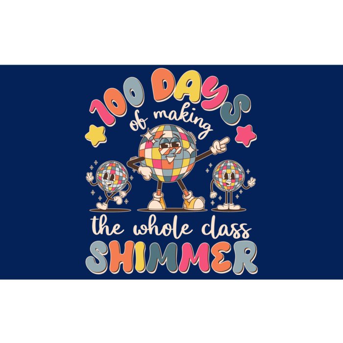 Retro 100 Days Of Making The Whole Class Shimmer Disco Ball Bumper Sticker