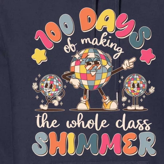 Retro 100 Days Of Making The Whole Class Shimmer Disco Ball Premium Hoodie