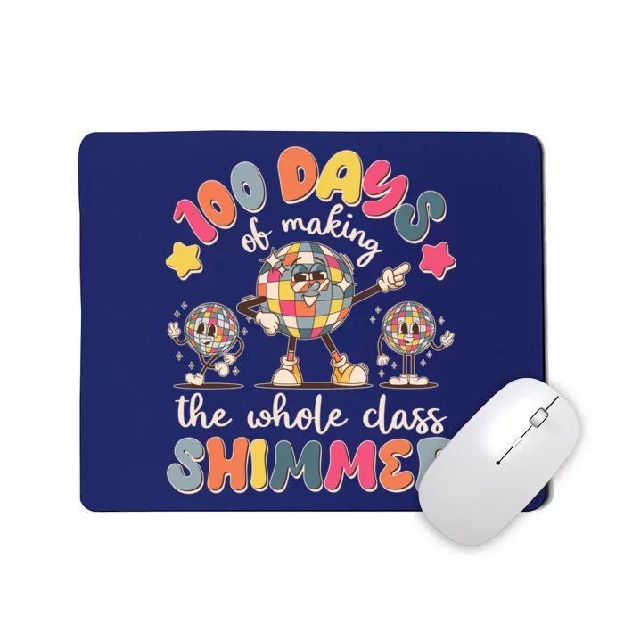 Retro 100 Days Of Making The Whole Class Shimmer Disco Ball Mousepad