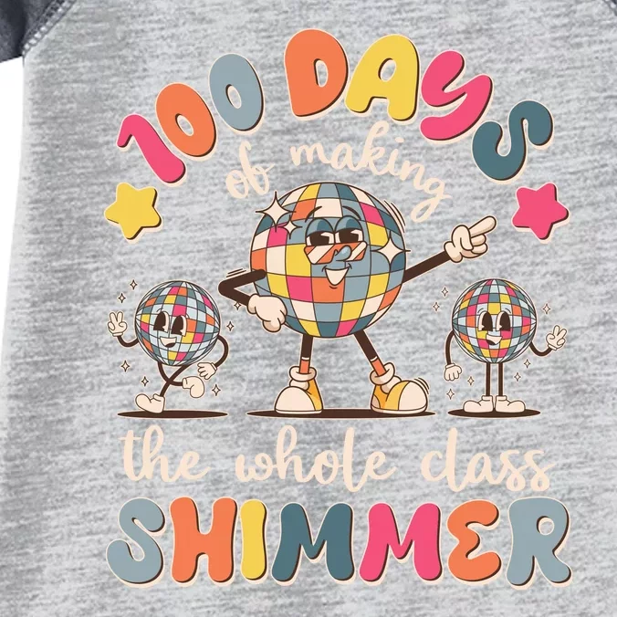 Retro 100 Days Of Making The Whole Class Shimmer Disco Ball Infant Baby Jersey Bodysuit