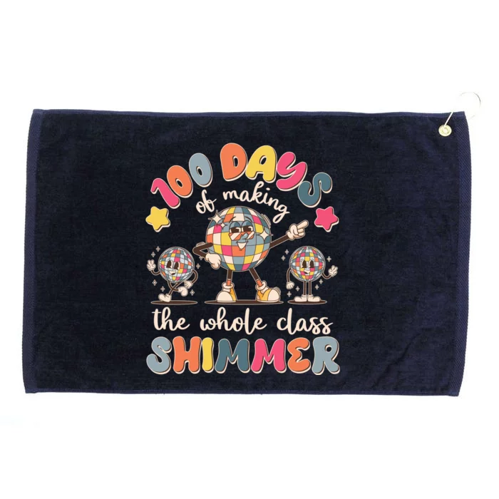 Retro 100 Days Of Making The Whole Class Shimmer Disco Ball Grommeted Golf Towel