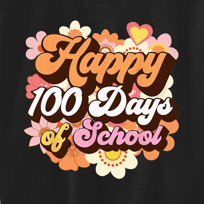 Retro 100 Days Of School Teachers Kids Groovy 100th Day Kids Sweatshirt