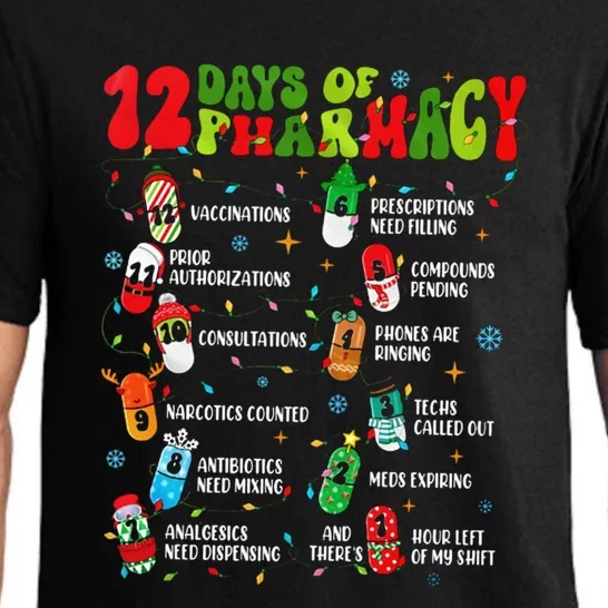 Retro 12 Days Of Pharmacy Crew Christmas Pharmacists Tech Great Gift Pajama Set