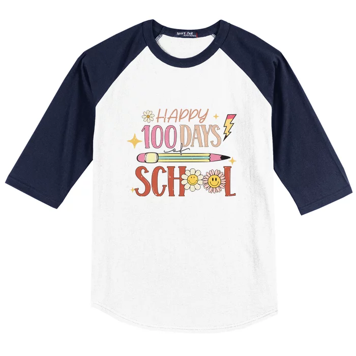 Happy 100th Day of School Shirt for Teacher or Child Baseball Sleeve Shirt