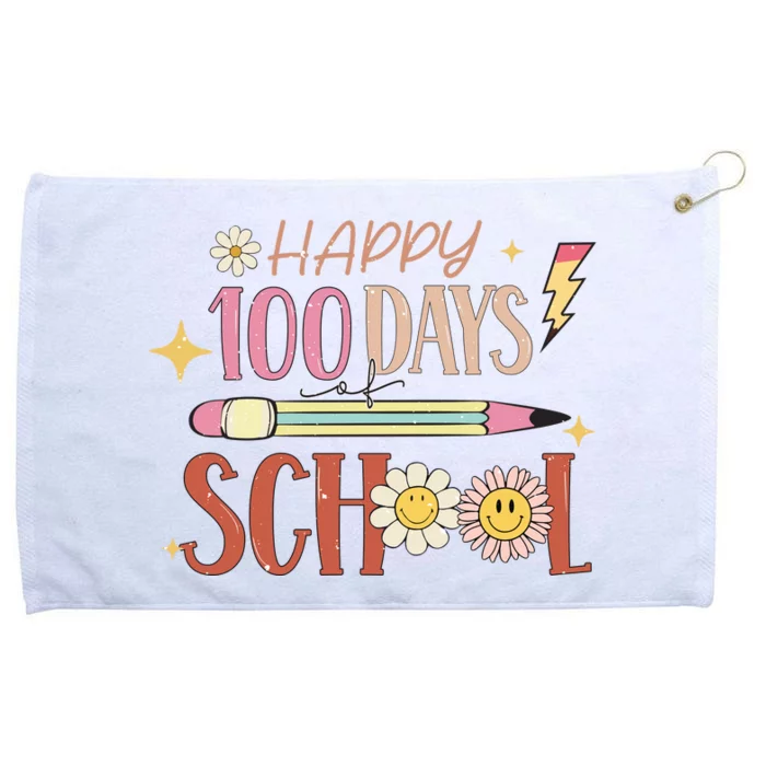 Happy 100th Day of School Shirt for Teacher or Child Grommeted Golf Towel