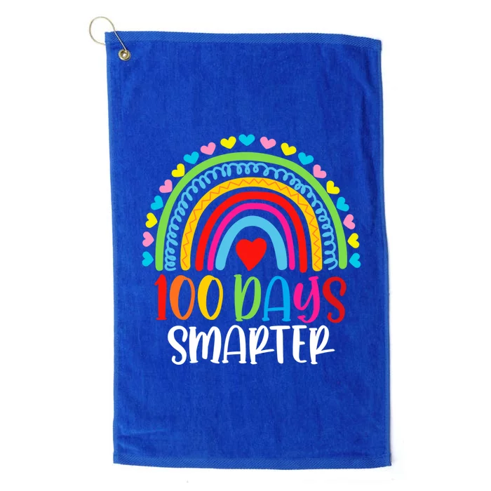 Rainbow 100 Days Of School 100 Days Smarter Gift Platinum Collection Golf Towel