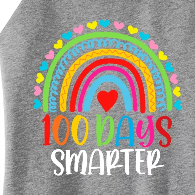 Rainbow 100 Days Of School 100 Days Smarter Gift Women’s Perfect Tri Rocker Tank