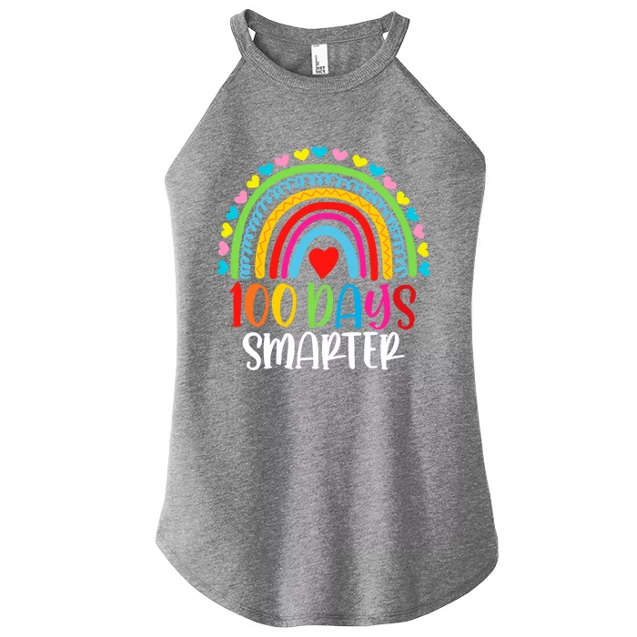 Rainbow 100 Days Of School 100 Days Smarter Gift Women’s Perfect Tri Rocker Tank