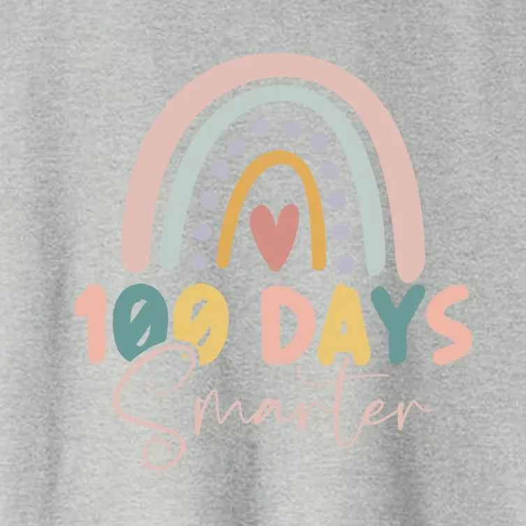 Rainbow 100 Days Smarter Teacher Student 100th Day Of School Gift Women's Crop Top Tee