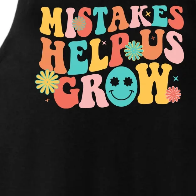 Retro 1960s Hippie Mistakes Help Us Grow Ladies Tri-Blend Wicking Tank