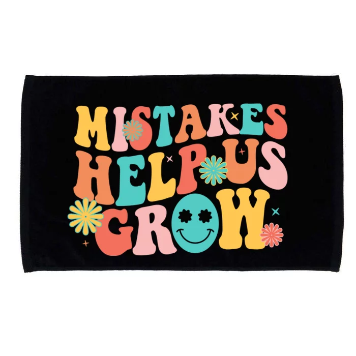 Retro 1960s Hippie Mistakes Help Us Grow Microfiber Hand Towel