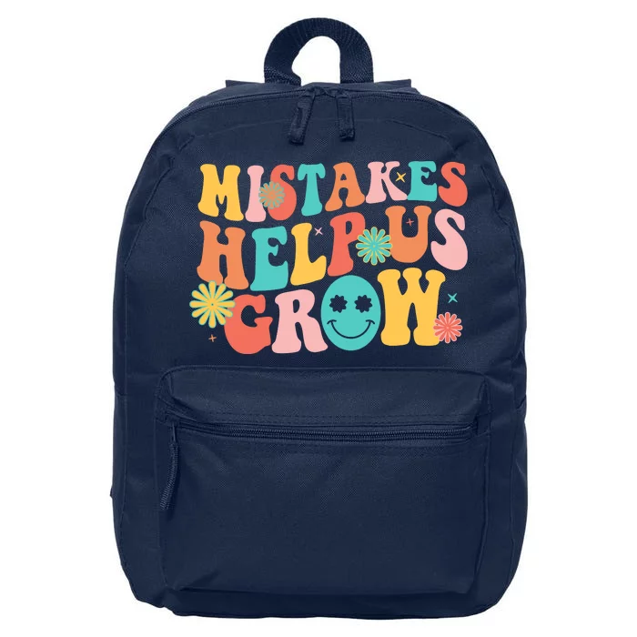 Retro 1960s Hippie Mistakes Help Us Grow 16 in Basic Backpack