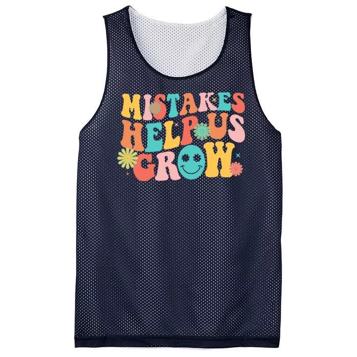 Retro 1960s Hippie Mistakes Help Us Grow Mesh Reversible Basketball Jersey Tank