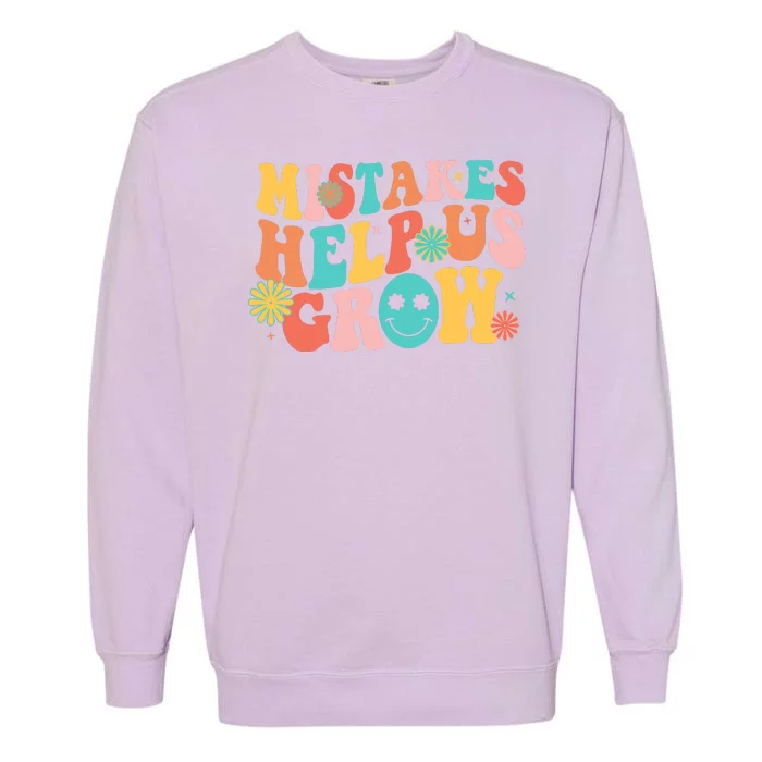 Retro 1960s Hippie Mistakes Help Us Grow Garment-Dyed Sweatshirt