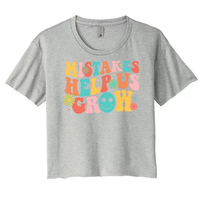 Retro 1960s Hippie Mistakes Help Us Grow Women's Crop Top Tee