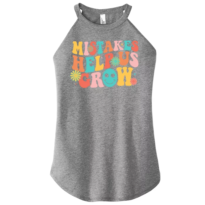 Retro 1960s Hippie Mistakes Help Us Grow Women’s Perfect Tri Rocker Tank