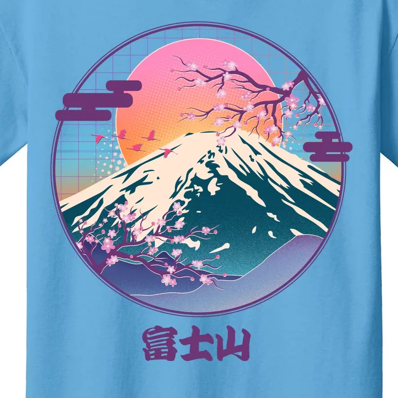 Retro 1980s Japanese Mount Fuji Kids T-Shirt