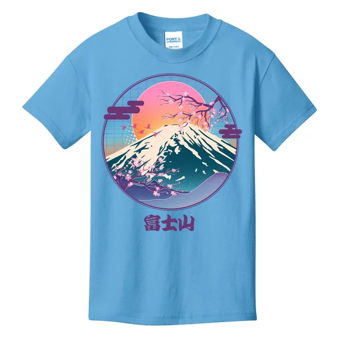 Retro 1980s Japanese Mount Fuji Kids T-Shirt