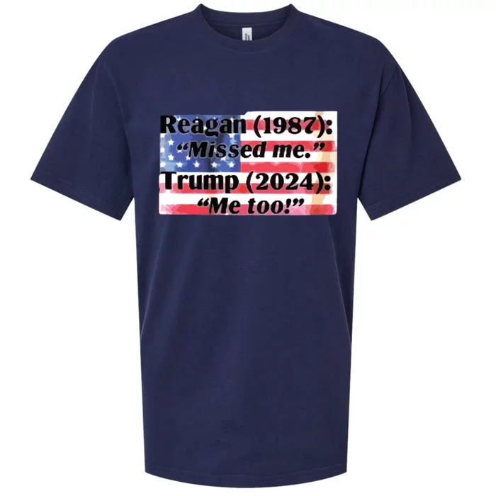 Reagan 1987 Miss Me Trump 2024 Me Too Sueded Cloud Jersey T-Shirt