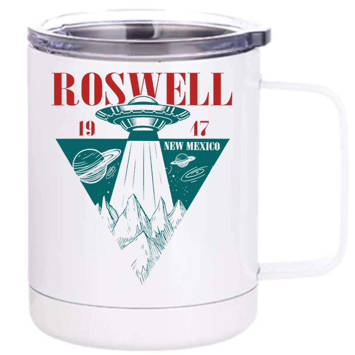 Roswell 1947 New Mexico Ufo Aliens Spaceship Front & Back 12oz Stainless Steel Tumbler Cup