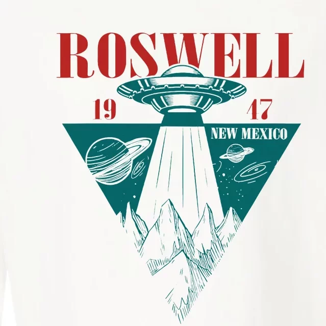 Roswell 1947 New Mexico Ufo Aliens Spaceship Cropped Pullover Crew