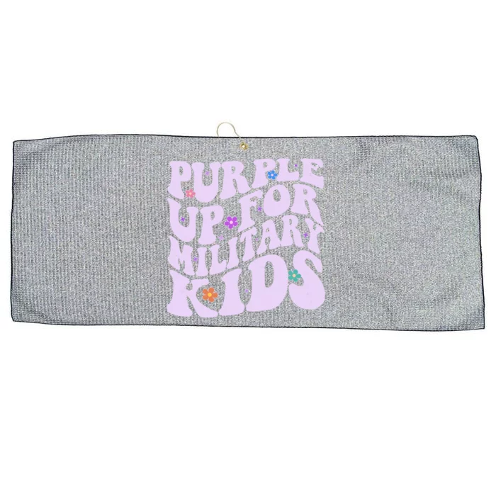 Retro 1960s Purple Up For MilitaryKids Large Microfiber Waffle Golf Towel