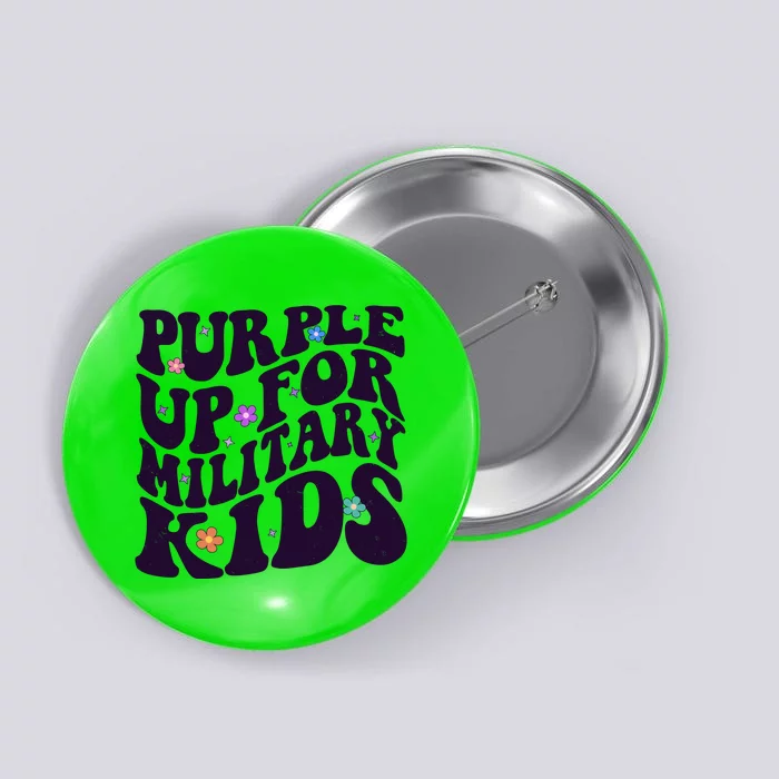 Retro 1960s Purple Up For MilitaryKids Button