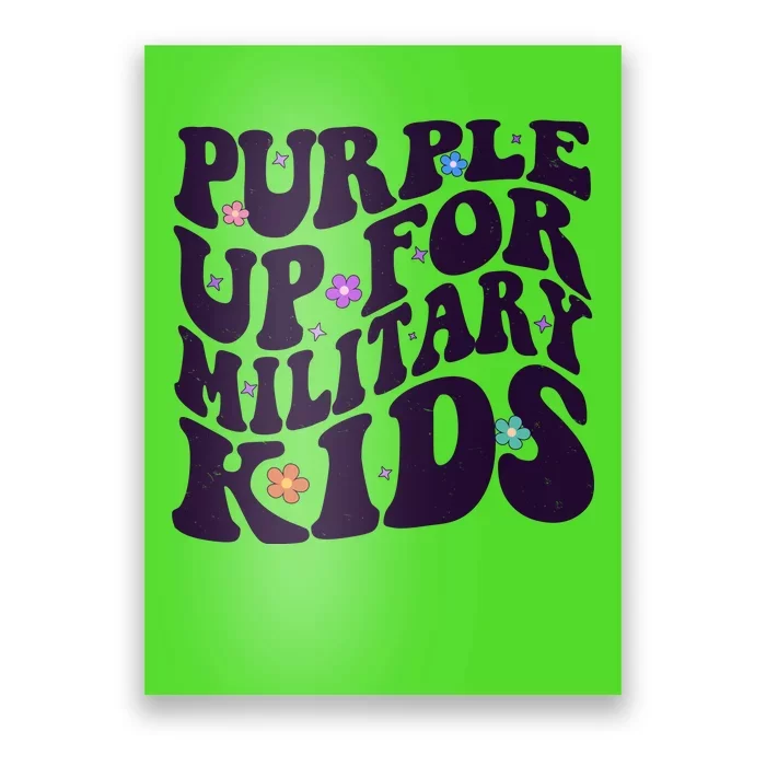 Retro 1960s Purple Up For MilitaryKids Poster