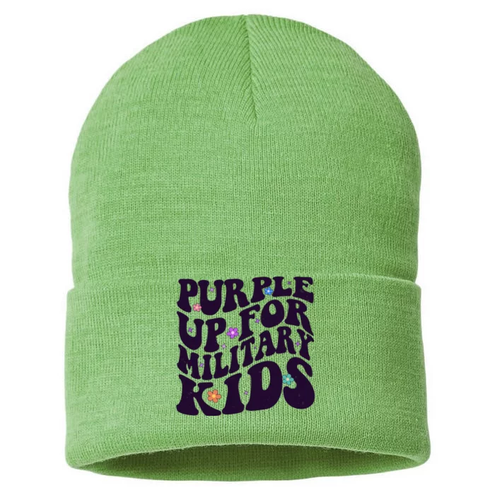 Retro 1960s Purple Up For MilitaryKids Sustainable Knit Beanie