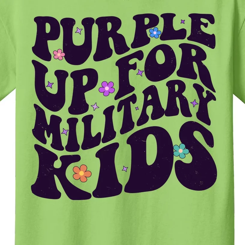 Retro 1960s Purple Up For MilitaryKids Kids T-Shirt