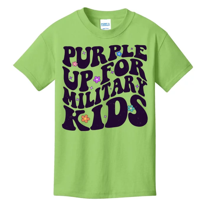 Retro 1960s Purple Up For MilitaryKids Kids T-Shirt