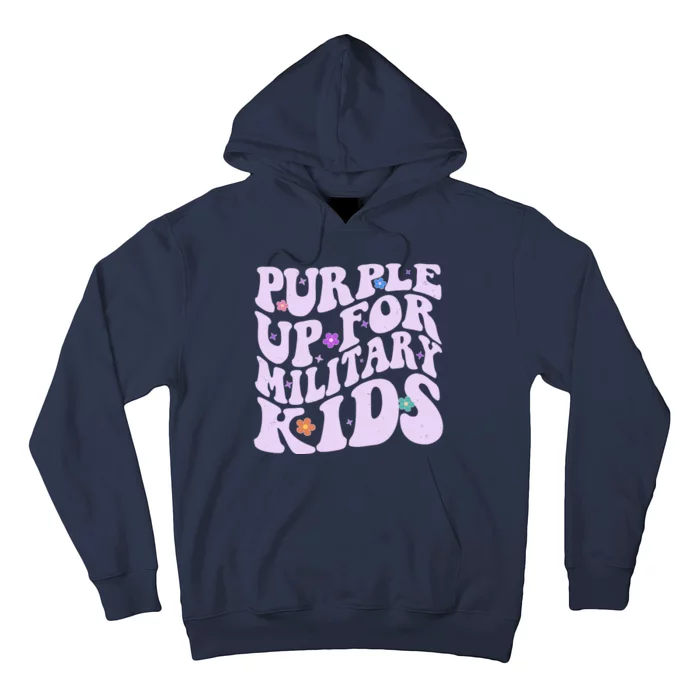 Retro 1960s Purple Up For MilitaryKids Hoodie